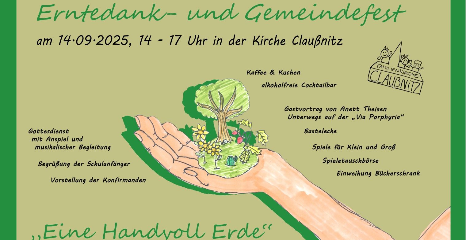Herzliche Einladung zum Erntedankfest am 14. September